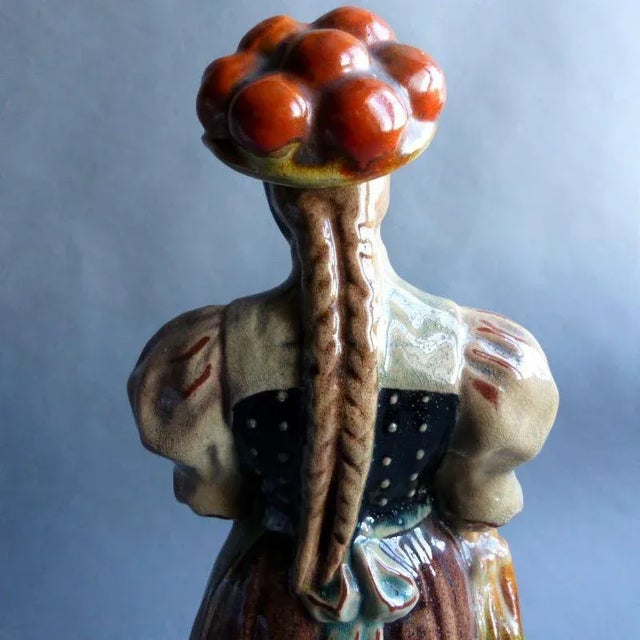 Ceramic Forest Girl Figure by Anton Kling for Karlsruher Majolika, 1935 For Sale - Image 4 of 10