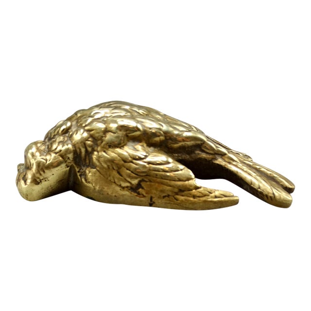 French Gilt Bronze Sparrow Bird Sculpture Paperweight Attributed to Comoléra For Sale