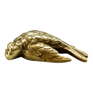 French Gilt Bronze Sparrow Bird Sculpture Paperweight Attributed to Comoléra