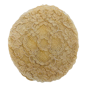 French Alencon Lace Round Cocktail Coasters, Set/4