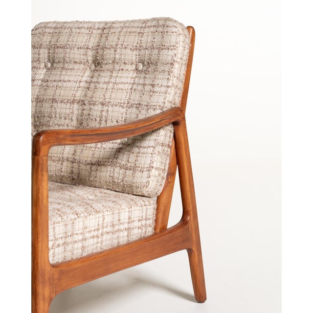 Wood Set of Model 109 Lounge Chair and Ottoman by Ole Wanscher for France & Søn, 1950s For Sale - Image 7 of 12