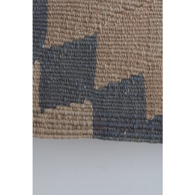 Chocolate Turkish Faded Geometric Kilim Rug 4'11'' X 11'6'' For Sale - Image 8 of 12