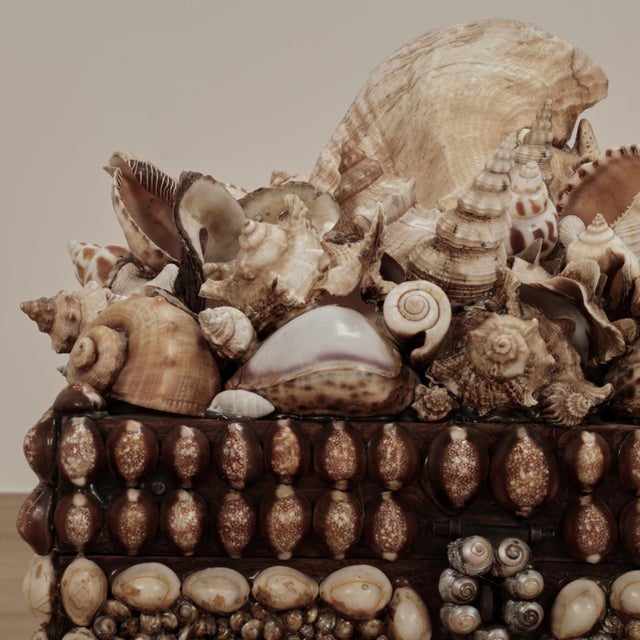 Vintage Large Seashell Encrusted Box For Sale - Image 4 of 14