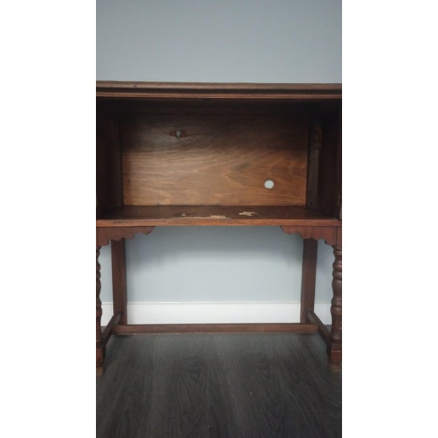 Jacobean Vintage Wooden Console or Server Cabinet Late 20s For Sale - Image 3 of 18