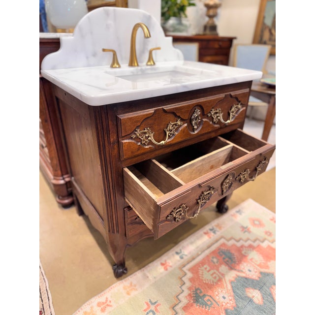 Wood 19th Century French Chest Bath Vanity For Sale - Image 7 of 10