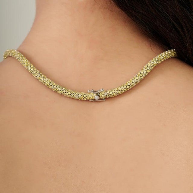 48.9 Ct Certified Yellow Sapphire Necklace in 925 Silver for Her For Sale - Image 4 of 10