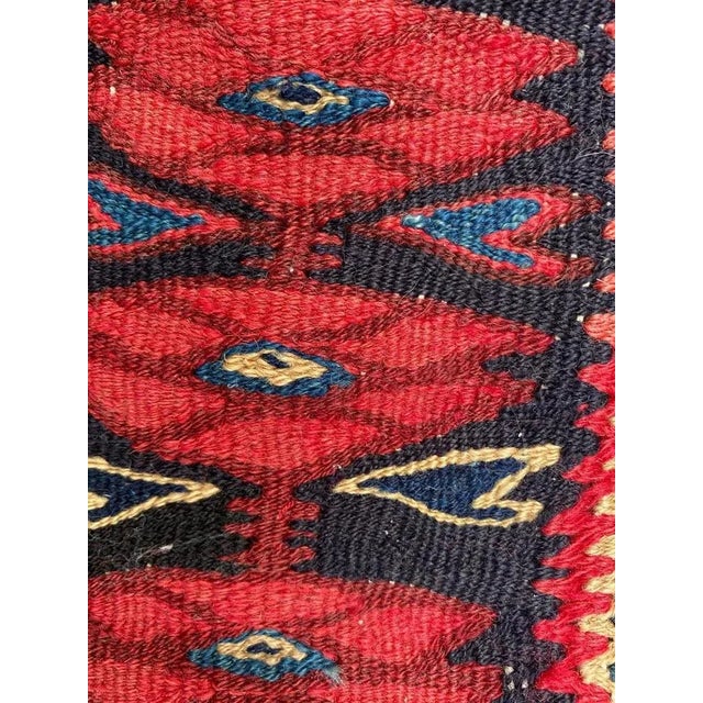 Vintage Senneh Kilim Flat Rug For Sale - Image 12 of 14