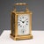 Metal Vintage Bronze and Beveled Glass Travel Clock For Sale - Image 7 of 7