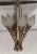Vintage Art Deco Nouveau Mashaal 6 Light Chandelier in Brass & Frosted Glass Lamp For Sale - Image 6 of 6