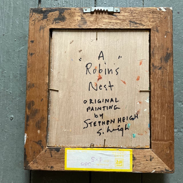 Contemporary Original Robins Egg Painting by Stephen Heigh “a Robins Nest” For Sale - Image 4 of 4