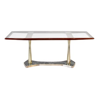 Italian Dining Table in Teak and Marble, 1960s For Sale