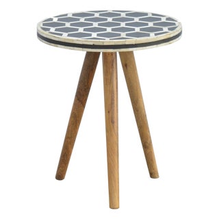 Inlay Accent Stool With Tripod Base For Sale