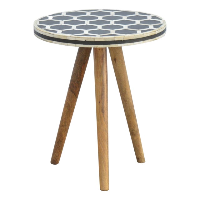 Inlay Accent Stool With Tripod Base For Sale