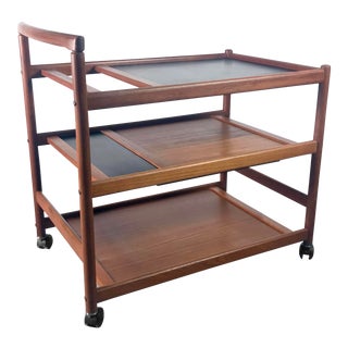 Danish Teak Bar Cart by Dyrlund For Sale