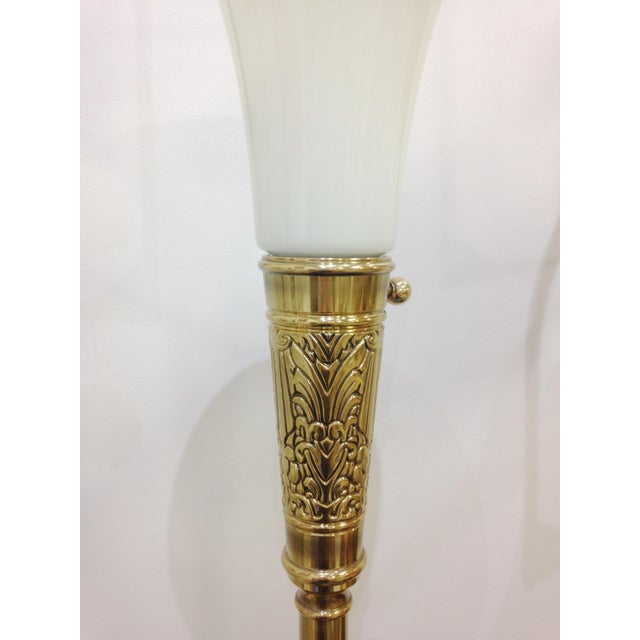 Brass Stiffel Torchiere Floor Lamp | Chairish