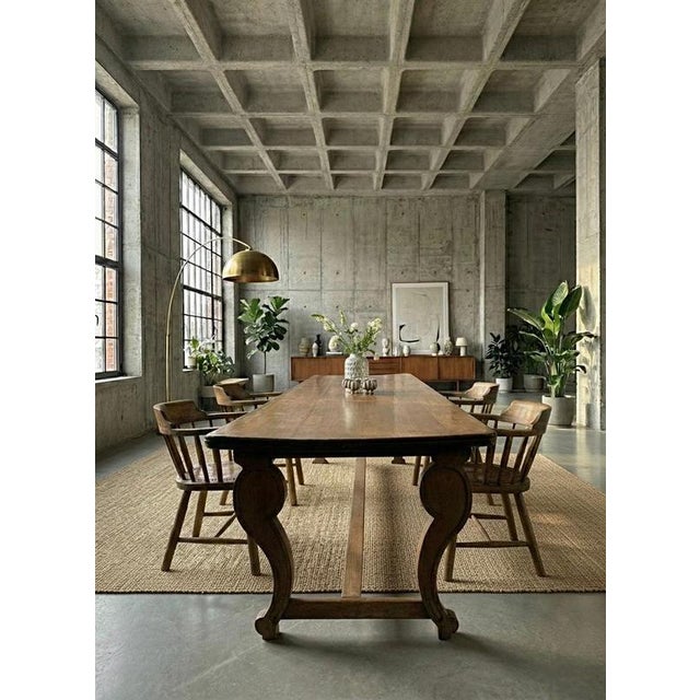 Antique French Monastery Dining Table in Nutwood, 19th Century For Sale - Image 4 of 5