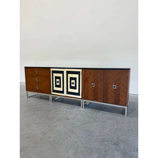1960s Thomasville Mid Century Modern Modular 4pc Wall Unit c.1967 For Sale - Image 5 of 12