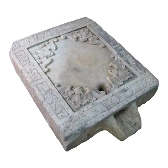 Late 19th Century Architectural Marble Tea Table With Carved Bats For Sale