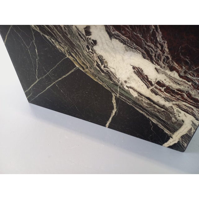 Stone Vintage Oval Coffee Table in Black Marble, 1970s For Sale - Image 7 of 15