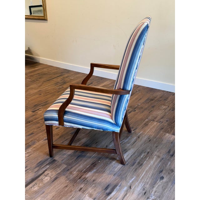 Ethan Allen Vintage Ethan Allen Lolling “Martha Washington" Upholstered Accent Chair For Sale - Image 4 of 12