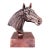 Antique Copper Finish Metal Hand Carved Horse Head Bust Sculpture For Sale