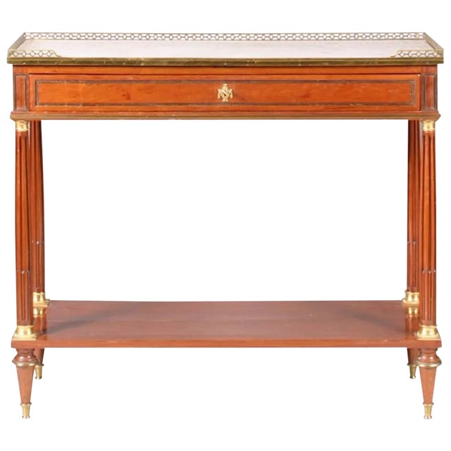 18th Century Louis XVI Ormolu-Mounted and Brass Inlaid Console For Sale