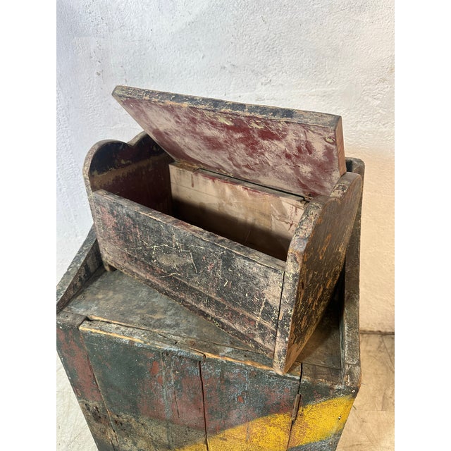 1910s Primitive Footstool With Storage For Sale - Image 5 of 5