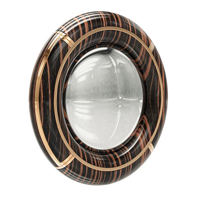 Not Yet Made - Made To Order "Sparrow" Convex Wall Mirror With Bronze Details, Handcrafted For Sale - Image 5 of 9