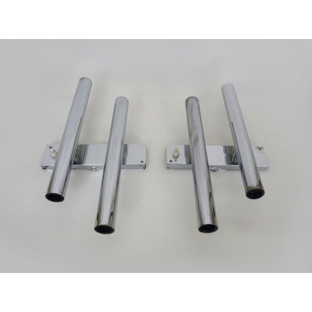 1970s Four-Light Wall Sconces in Brushed Metal from Maison Sciolari. Italy, 1970s For Sale - Image 5 of 9