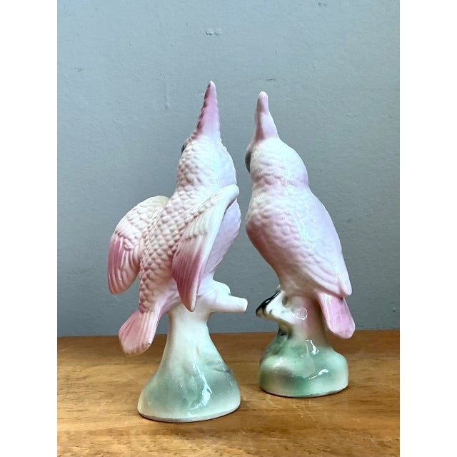 Vintage Ceramic Cockatoo Figurines - Pair For Sale - Image 4 of 12