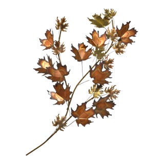 1970s C. Jeré "Leaves" Wall Sculpture in Mixed Metals For Sale