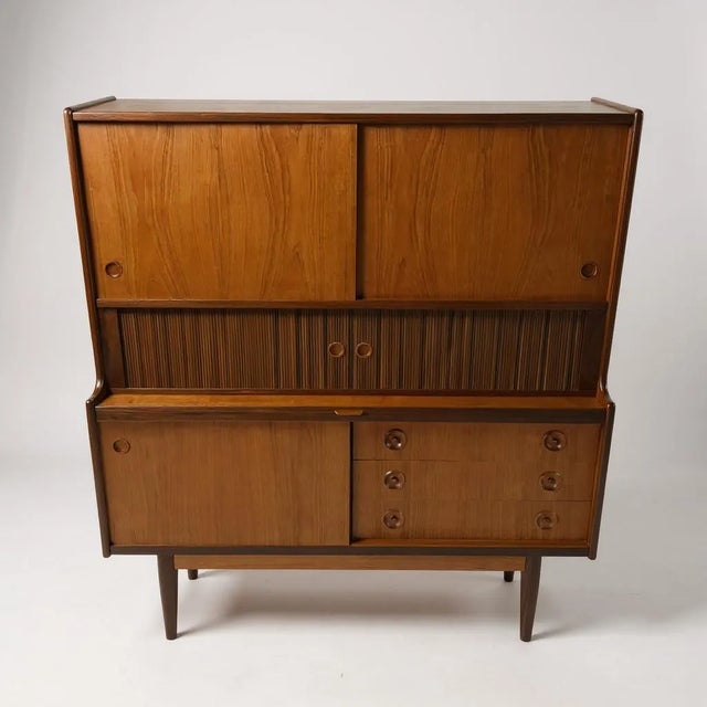 Vintage Scandinavian High Sideboard attributed to Johannes Andersen, 1970s For Sale - Image 6 of 8