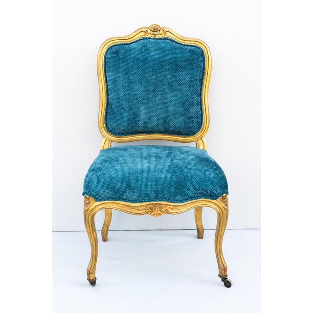 Pair of giltwood parlor chairs, 19th century france. Pair of french chairs second half of the 19th century in the louis xv...