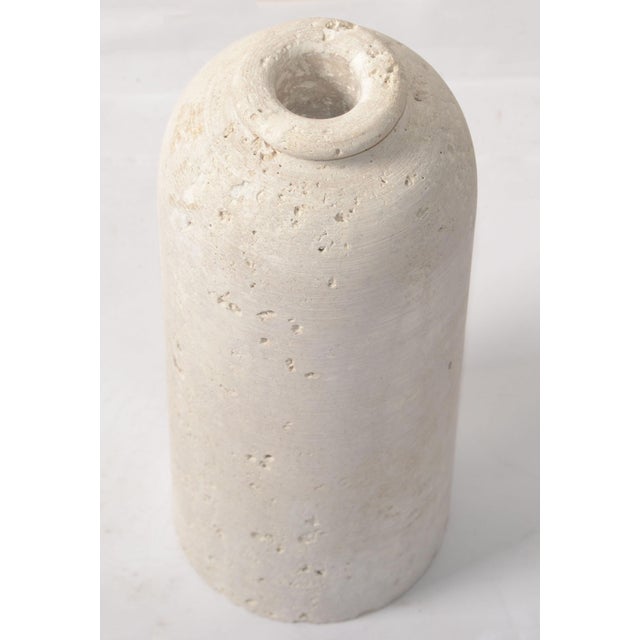 1970s Fratelli Manelli Style Venetia Travertine Stone Bottle Vessel Vase Raymor Italy For Sale - Image 11 of 12