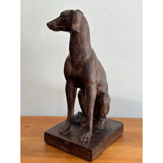 Brown Late 20th Century Whippet Greyhound Statue For Sale - Image 8 of 10