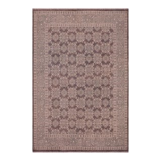 1990s Classic Ziegler Grey Green Hand-Knotted Wool Rug - 8'0'' X 9'9'' For Sale