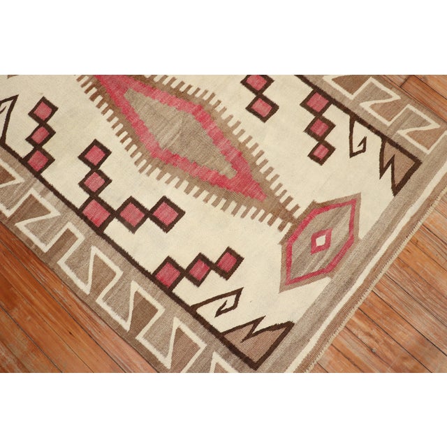 Antique American Navajo Ivory Tribal Rug - 3'5" x 4'5" For Sale - Image 4 of 7