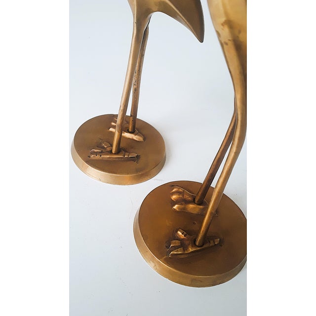 Vintage Crane Figures in Brass and Metal, 1950s, Set of 2 For Sale - Image 4 of 8