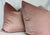 Custom pair of 22" pillows covered in a mauve velvet. These pillows have tapered corners to prevent dog ears, serged...