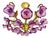 Vintage Hand-Painted Purple Glass Floral Flush Mount Chandelier For Sale - Image 6 of 17