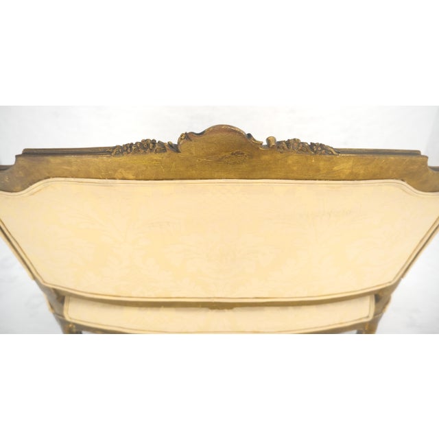 c1920s French Louis XV Gold Gilt Wood Loveseat Sofa For Sale - Image 12 of 12