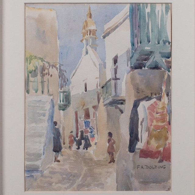 Vintage Watercolour Painting, Mykonos, English School, Art, Picture, Fa Dolding For Sale - Image 4 of 10