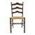 Early 20th Century Antique American Primitive Cherry Wood Woven Rush Seat Ladder Back Side Chair For Sale