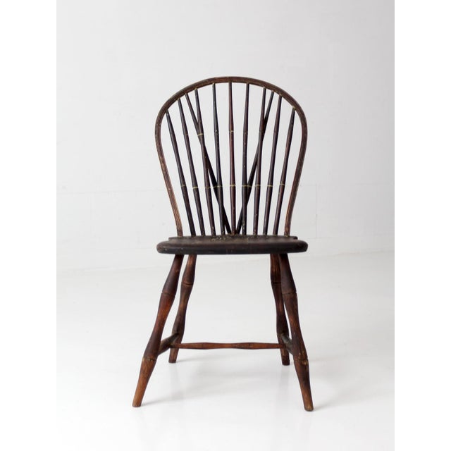 Antique 19th Century Brace Back Windsor Chair For Sale - Image 4 of 17