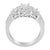 Haus of Brilliance 14K White Gold Round and Princess-Cut Diamond Three Stone Ring (1 Cttw, H-I Color, I1-I2 Clarity) - Size 7 For Sale - Image 4 of 6