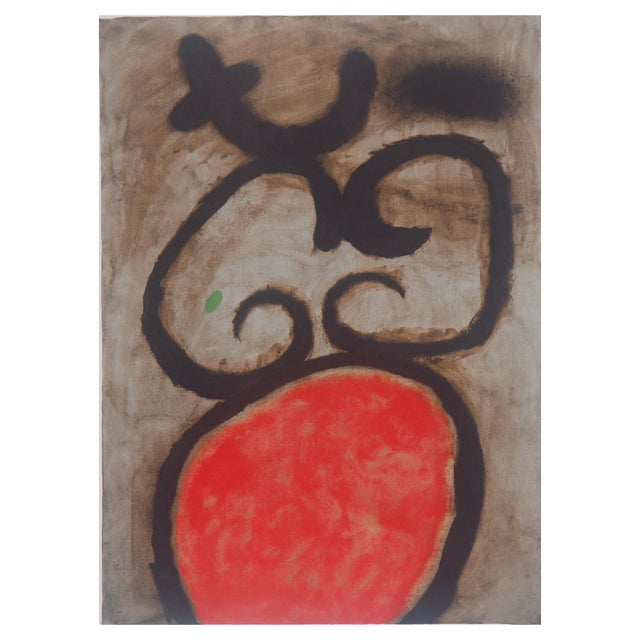 After Joan Miro, Woman with a Stool, 1965, Lithograph For Sale