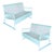 Mid-Century Woodard Style 3 Seat Steel Garden Sofa Bench W/ Woven Pattern, Pair For Sale