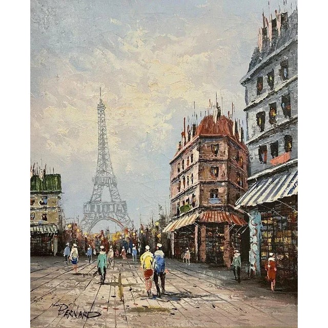 Bernard, View of the Eiffel Tower in Paris, 1970s, Oil on Canvas, Framed For Sale - Image 6 of 7