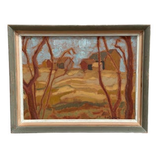 Autumn Landscape, 1950s, Oil Painting on Panel, Framed For Sale