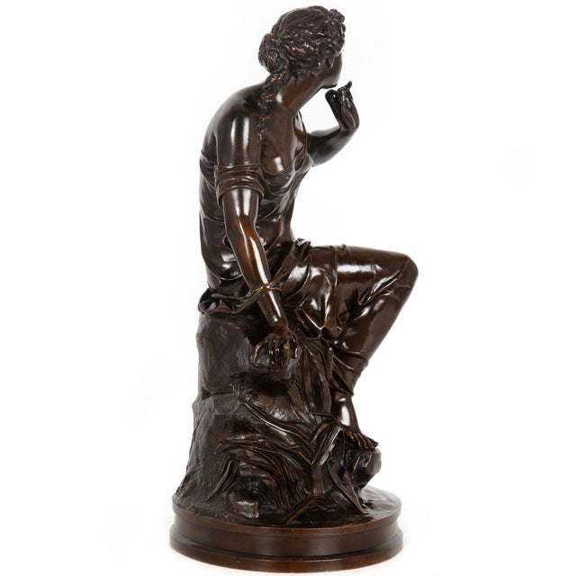 French French Bronze Sculpture “La Fil De La Vierge” by Pierre-Emile Hebert Ca. 1880 For Sale - Image 3 of 18